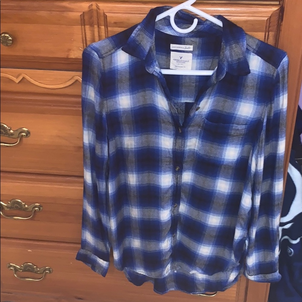 American Eagle Light Flannel/Plaid Shirt